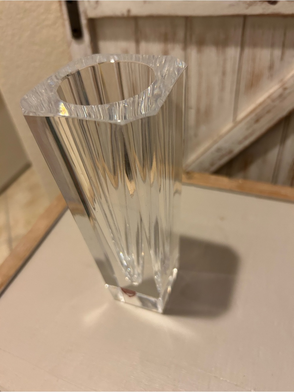 Orrefors Sweden Odyssey Crystal Vase Lars Hellsten MCM Red Label Intact